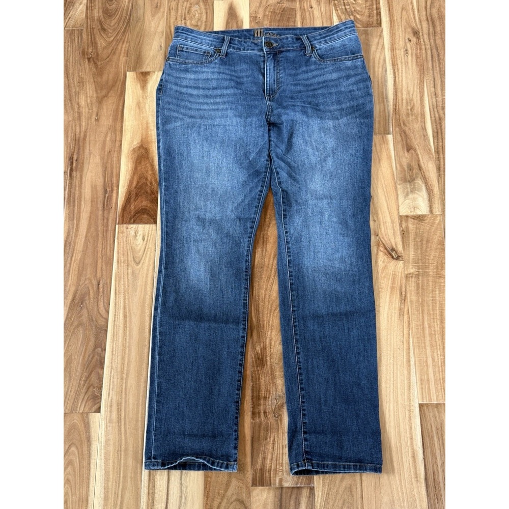 Kut From The Kloth Womens Blue Straight Leg Stretch Denim Jeans 12
